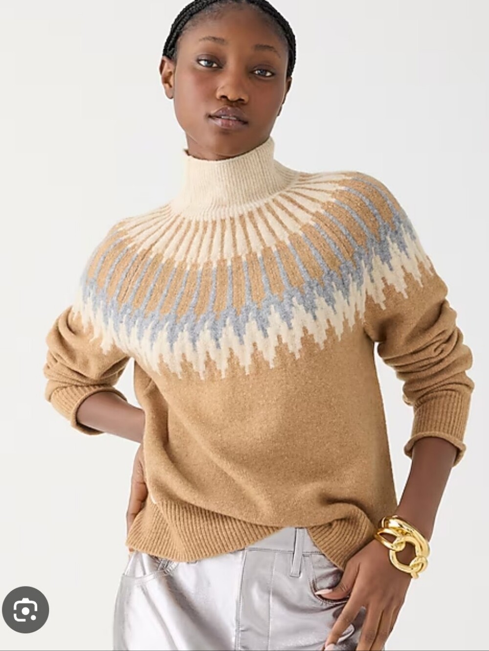 J Crew Fair Isle Turtleneck Knit Sweater Merino Wool Alpaca Blend Womens Size 3X